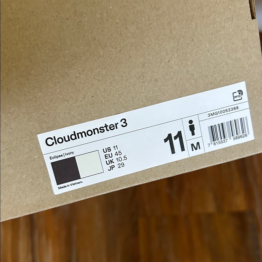 Mens Cloud Monster 3s Men’s sz 11 NEW WITH TAGS - Picture 2 of 2